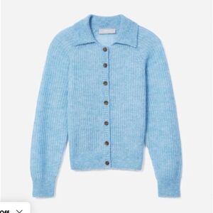 Everlane Blue Alpaca Collared Cardigan Women's XS